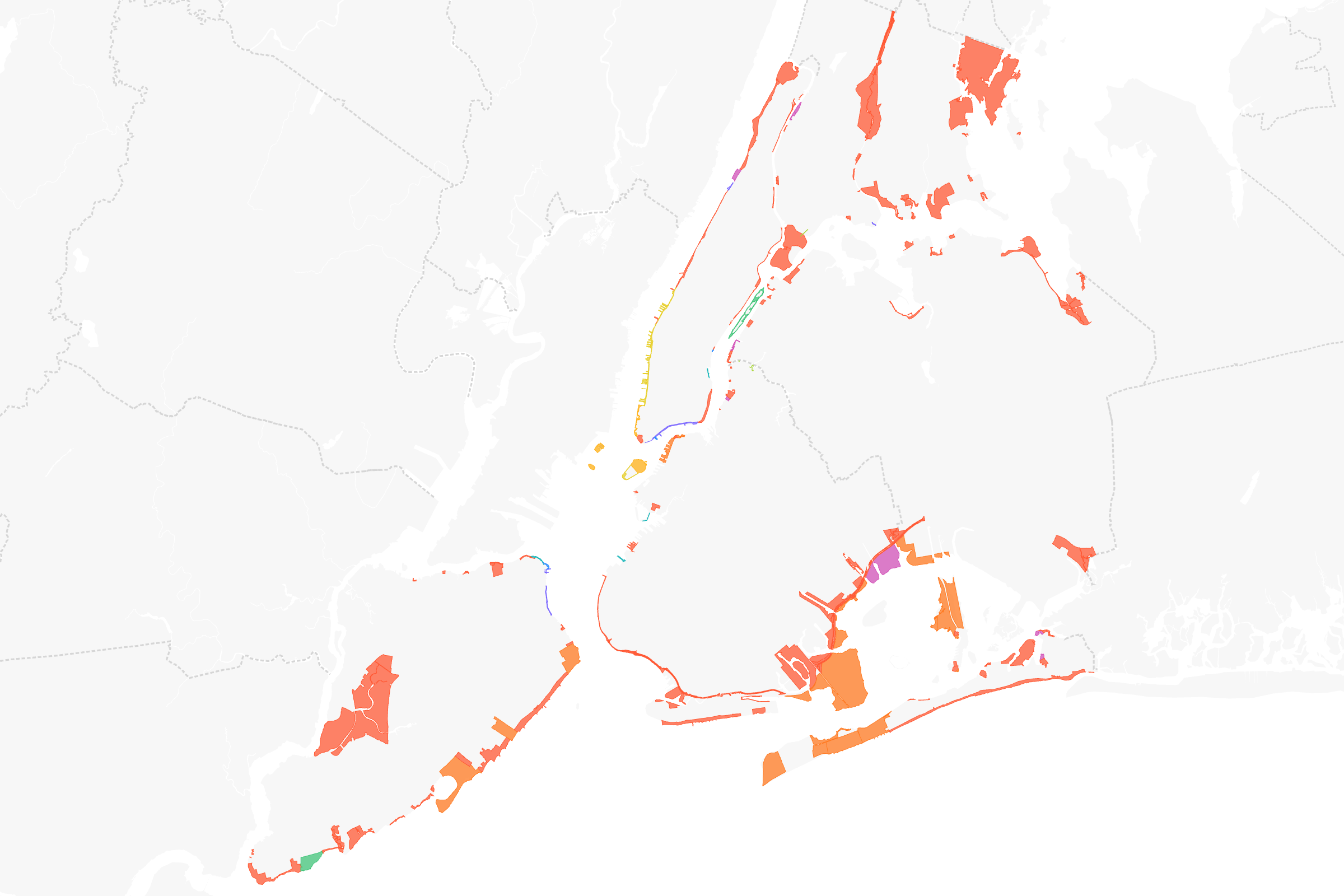 Minimal basemap detail with reduced visual context for data-forward maps